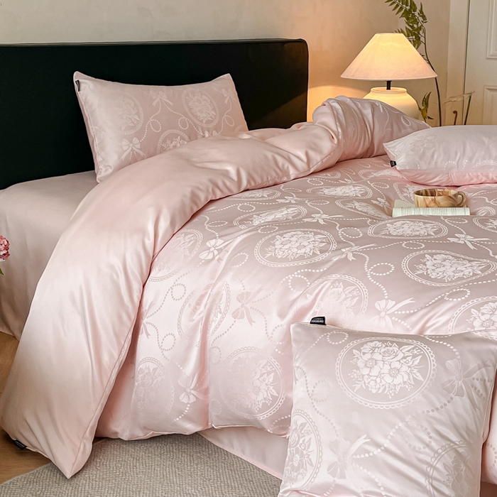 91家纺网 家纺一手货源 找家纺 （总）米彩家纺 2026新款A类水洗真丝天丝亮丝提花四件套