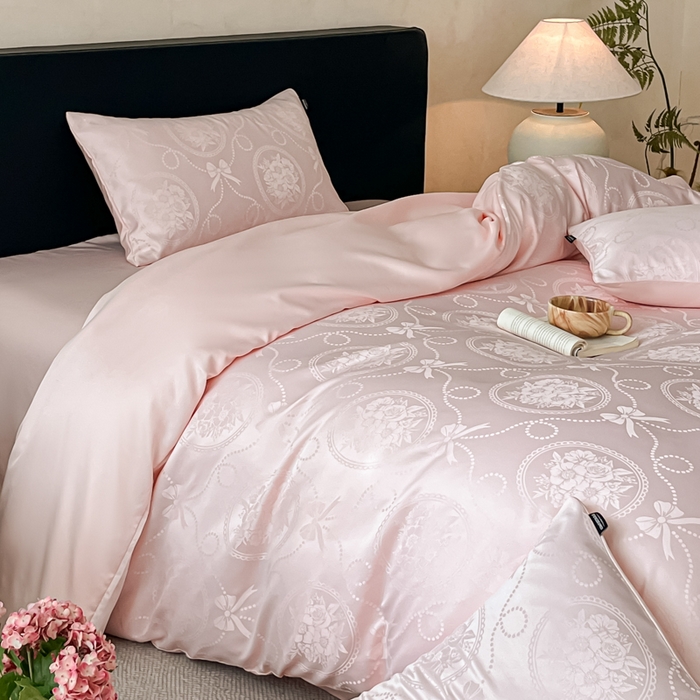 91家纺网 家纺一手货源 找家纺 （总）米彩家纺 2026新款A类水洗真丝天丝亮丝提花四件套