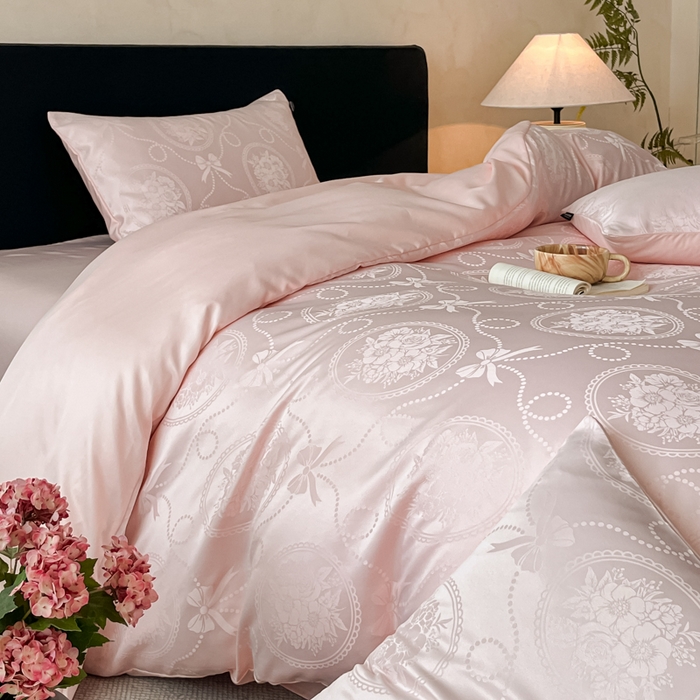 91家纺网 家纺一手货源 找家纺 （总）米彩家纺 2026新款A类水洗真丝天丝亮丝提花四件套