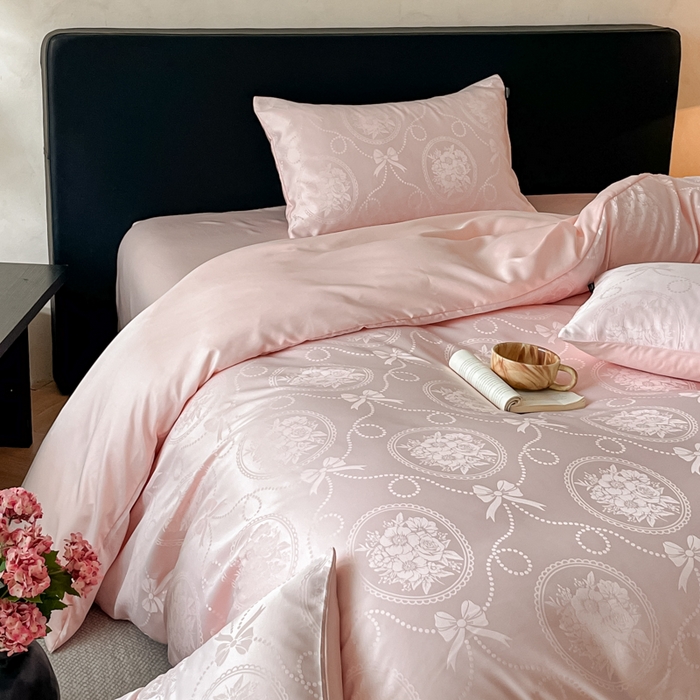 91家纺网 家纺一手货源 找家纺 （总）米彩家纺 2026新款A类水洗真丝天丝亮丝提花四件套