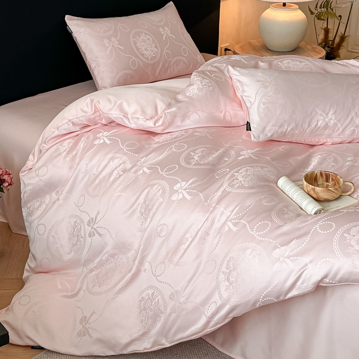 91家纺网 家纺一手货源 找家纺 （总）米彩家纺 2026新款A类水洗真丝天丝亮丝提花四件套