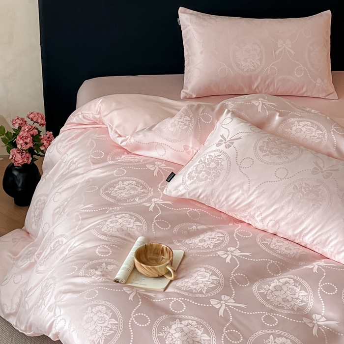 91家纺网 家纺一手货源 找家纺 （总）米彩家纺 2026新款A类水洗真丝天丝亮丝提花四件套