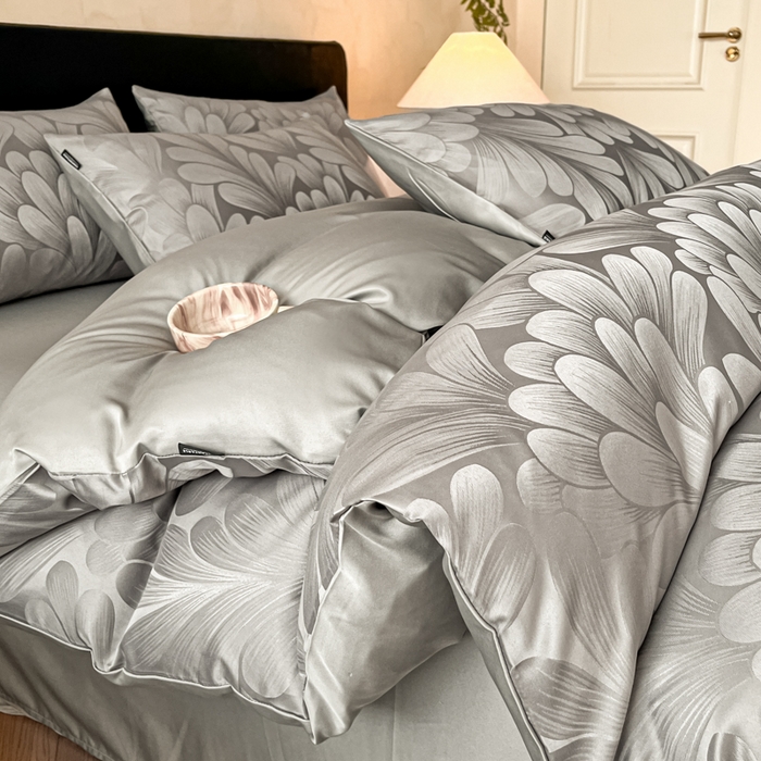 91家纺网 家纺一手货源 找家纺 （总）米彩家纺 2026新款A类水洗真丝天丝亮丝提花四件套