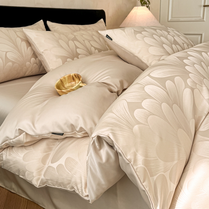 91家纺网 家纺一手货源 找家纺 （总）米彩家纺 2026新款A类水洗真丝天丝亮丝提花四件套