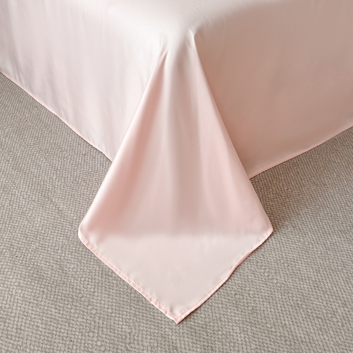 91家纺网 家纺一手货源 找家纺 米彩家纺 2026新款A类水洗真丝天丝亮丝提花四件套 秘境粉玉