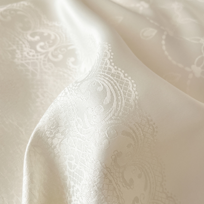 91家纺网 家纺一手货源 找家纺 米彩家纺 2026新款A类水洗真丝天丝亮丝提花四件套 浮生若梦奶昔白拼香槟