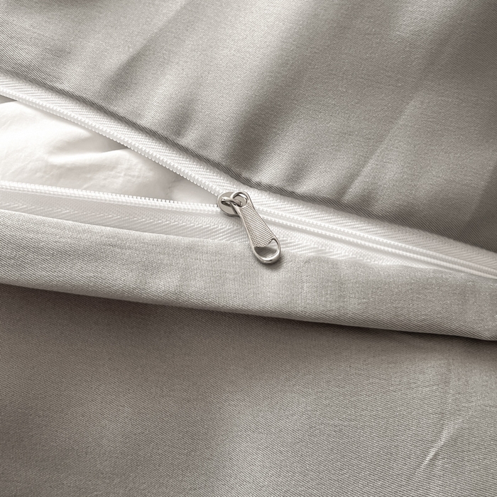 91家纺网 家纺一手货源 找家纺 米彩家纺 2026新款A类水洗真丝天丝亮丝提花四件套 叶影灰