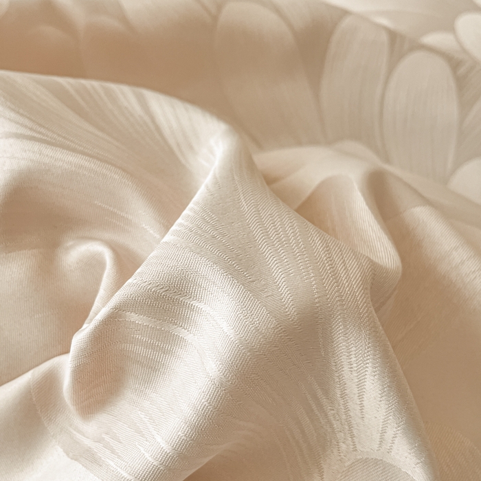 91家纺网 家纺一手货源 找家纺 米彩家纺 2026新款A类水洗真丝天丝亮丝提花四件套 叶影香槟