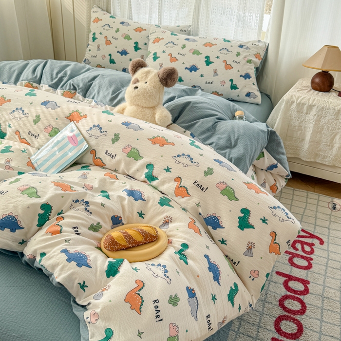 91家纺网 家纺一手货源 找家纺 （总）温眠家纺 2026新款云感针织提花双层纱四件套