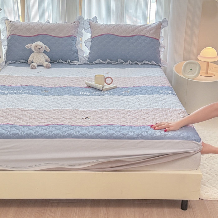 91家纺网 家纺一手货源 找家纺 （总）爱妮玖玖 2026新款小蕾丝夹棉单床笠床笠单件单品床笠