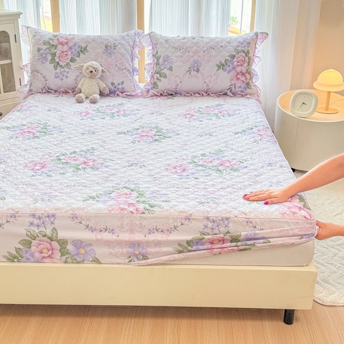 91家纺网 家纺一手货源 找家纺 （总）爱妮玖玖 2026新款小蕾丝夹棉单床笠床笠单件单品床笠