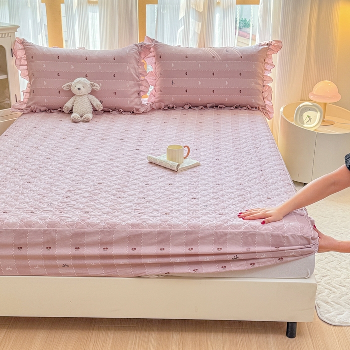 91家纺网 家纺一手货源 找家纺 （总）爱妮玖玖 2026新款小蕾丝夹棉单床笠床笠单件单品床笠