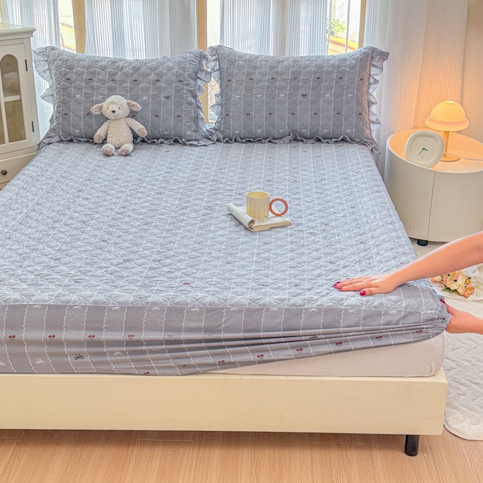 91家纺网 家纺一手货源 找家纺 （总）爱妮玖玖 2026新款小蕾丝夹棉单床笠床笠单件单品床笠