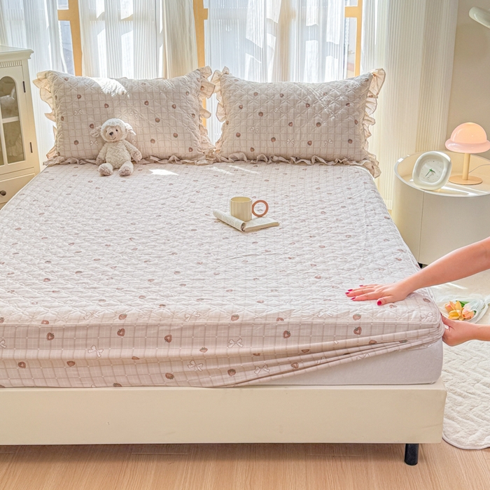 91家纺网 家纺一手货源 找家纺 （总）爱妮玖玖 2026新款小蕾丝夹棉单床笠床笠单件单品床笠