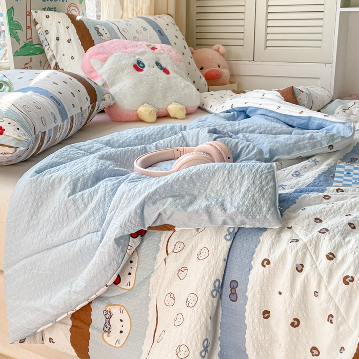 91家纺网 家纺一手货源 找家纺 （总）老帅的工厂店 2026新款A类泡芙棉大豆夏被-费尔岛系列