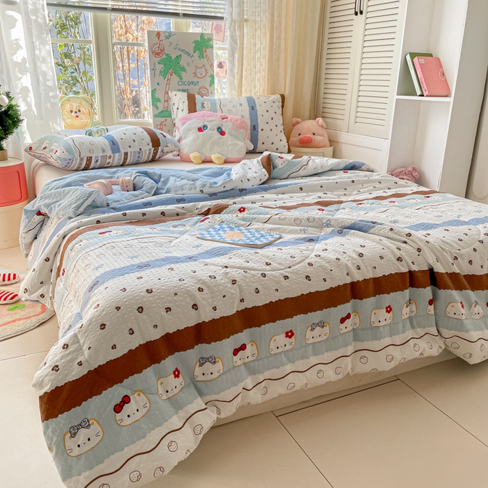 91家纺网 家纺一手货源 找家纺 （总）老帅的工厂店 2026新款A类泡芙棉大豆夏被-费尔岛系列