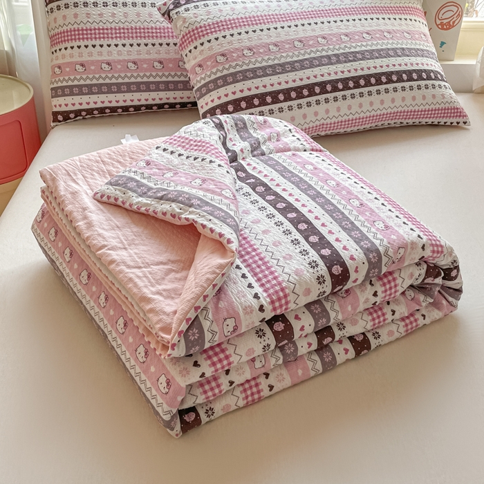 老帅的工厂店 2026新款A类泡芙棉大豆夏被-费尔岛系列 甜心