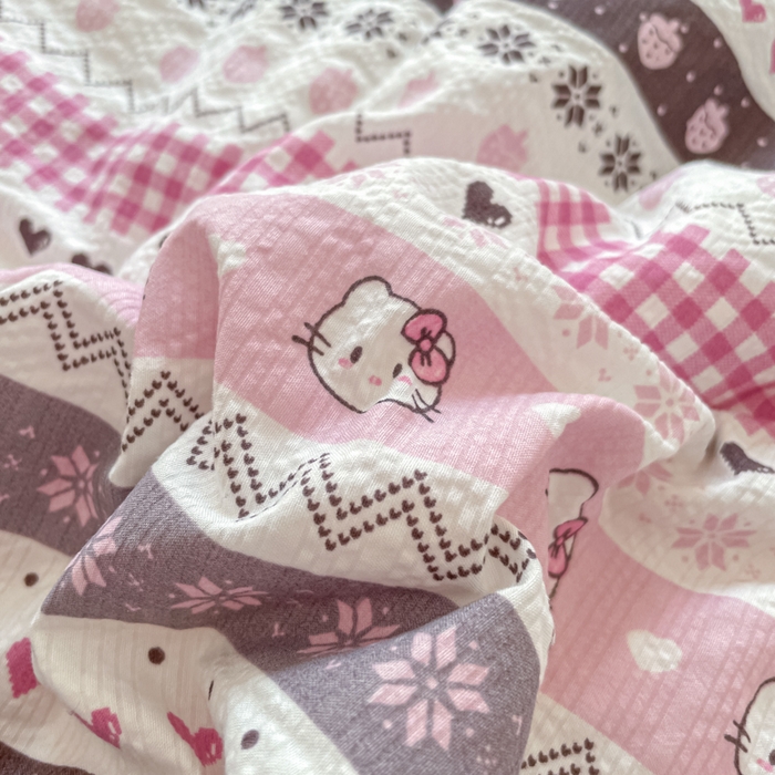 91家纺网 家纺一手货源 找家纺 老帅的工厂店 2026新款A类泡芙棉大豆夏被-费尔岛系列 甜心