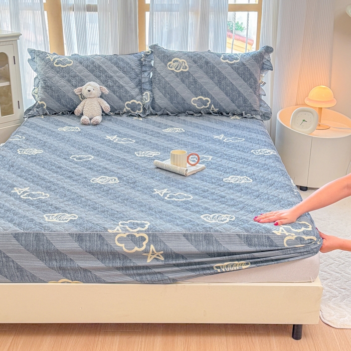 91家纺网 家纺一手货源 找家纺 （总）爱妮玖玖 2026新款小蕾丝夹棉单床笠床笠单件单品床笠