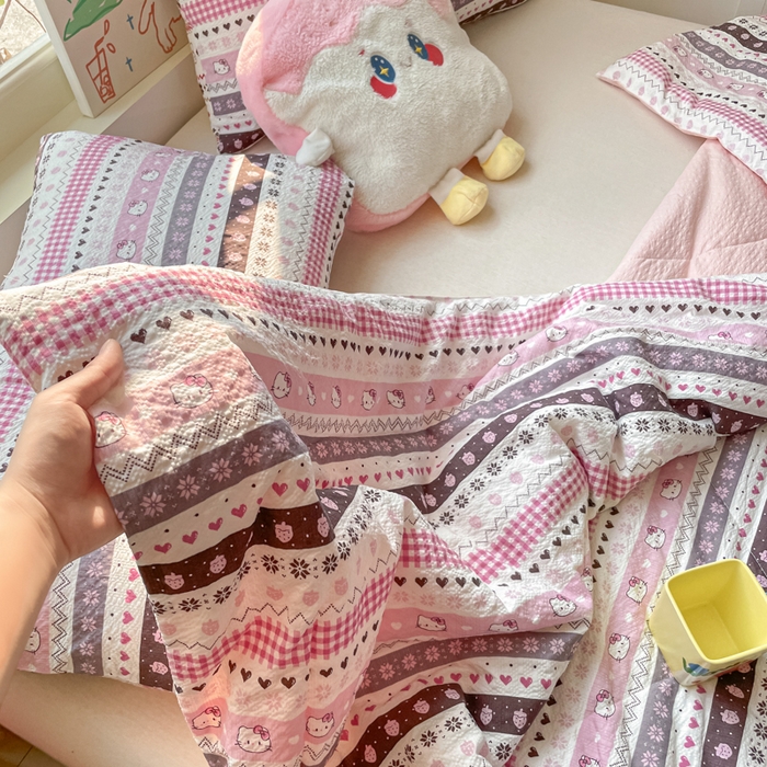 91家纺网 家纺一手货源 找家纺 老帅的工厂店 2026新款A类泡芙棉大豆夏被-费尔岛系列 甜心