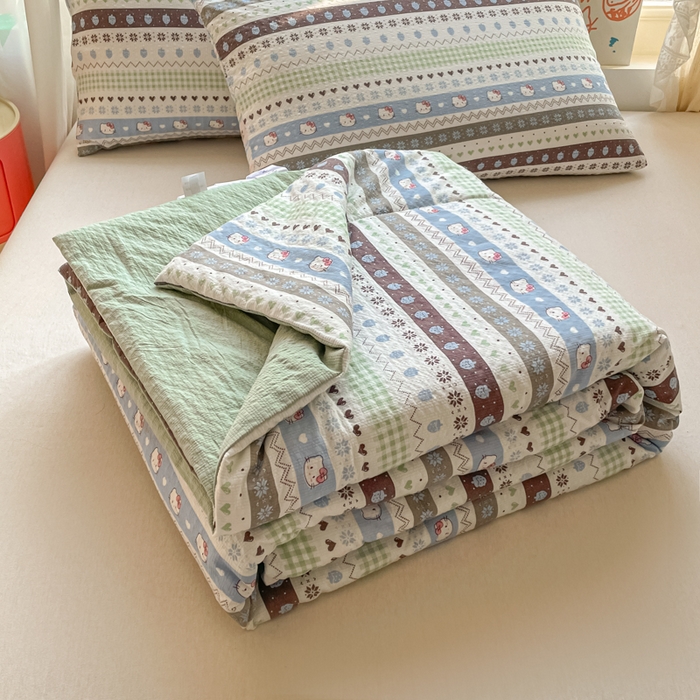 91家纺网 家纺一手货源 找家纺 （总）老帅的工厂店 2026新款A类泡芙棉大豆夏被-费尔岛系列