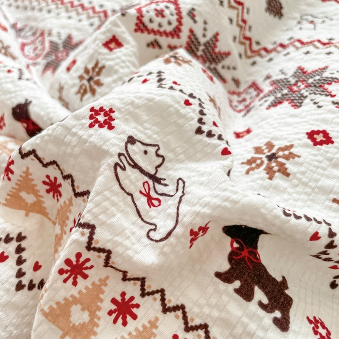 91家纺网 家纺一手货源 找家纺 老帅的工厂店 2026新款A类泡芙棉大豆夏被-费尔岛系列 红棕萌狗