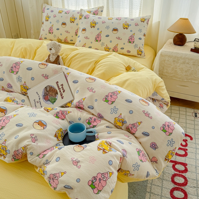 91家纺网 家纺一手货源 找家纺 （总）温眠家纺 2026新款云感针织提花双层纱四件套