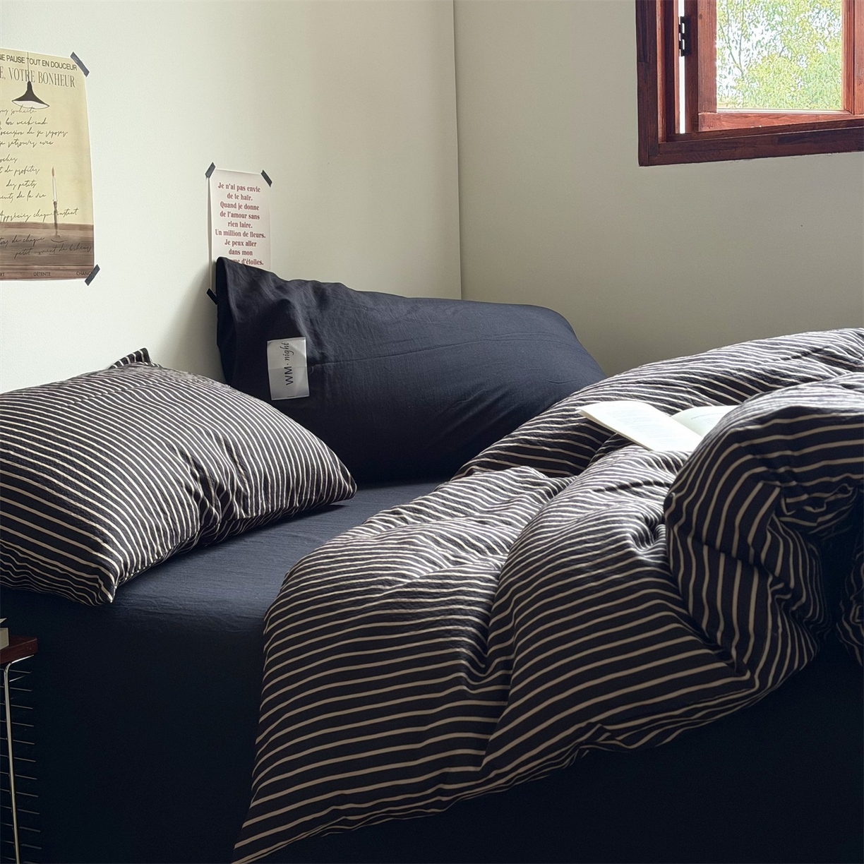 91家纺网 家纺一手货源 找家纺 （总）拾一 2026新款条纹简约中古木棉水洗棉四件套