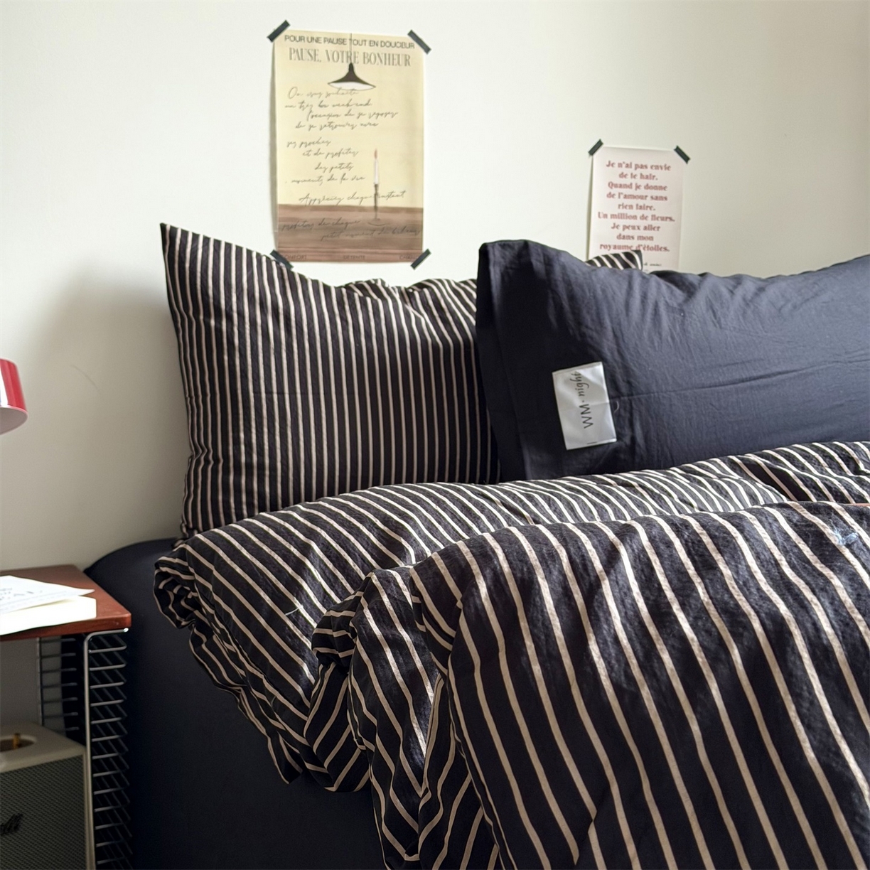 91家纺网 家纺一手货源 找家纺 （总）拾一 2026新款条纹简约中古木棉水洗棉四件套