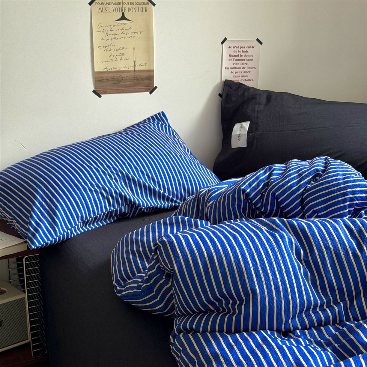 91家纺网 家纺一手货源 找家纺 （总）拾一 2026新款条纹简约中古木棉水洗棉四件套