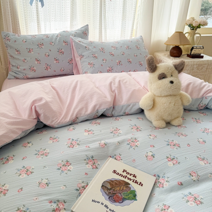 91家纺网 家纺一手货源 找家纺 温眠家纺 2026新款云感针织提花双层纱四件套 兰亭