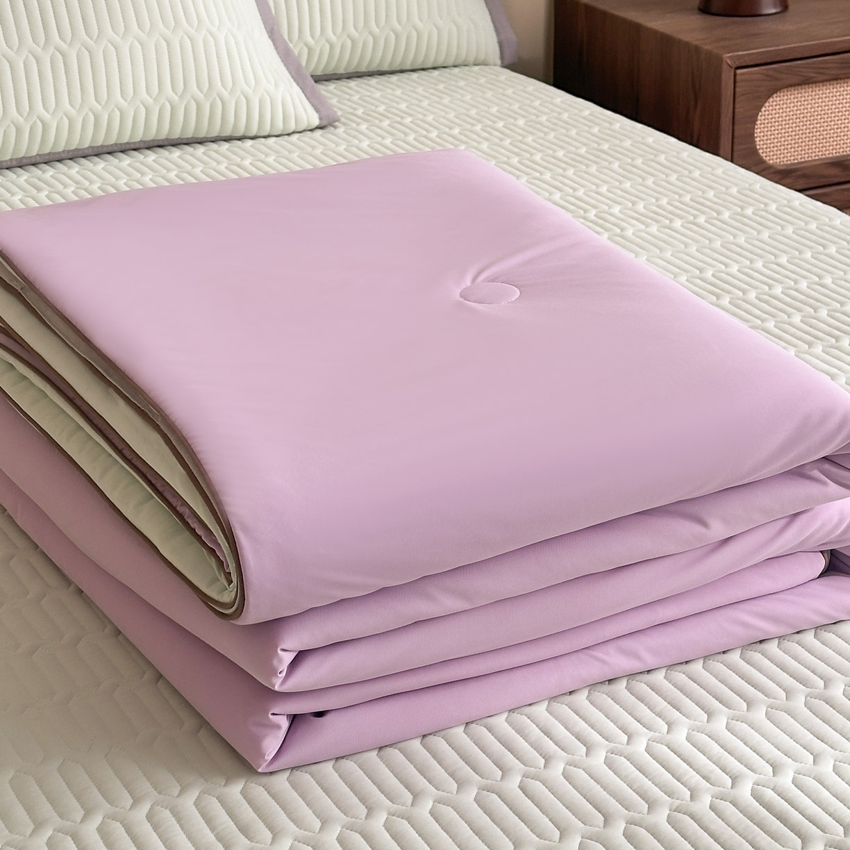 91家纺网 家纺一手货源 找家纺 （总）幸嘉轩 2026新款凉感丝夏被床盖四件套拼色夏凉被空调被