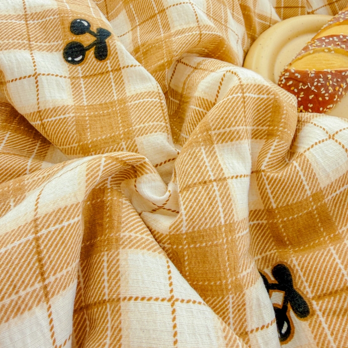 91家纺网 家纺一手货源 找家纺 温眠家纺 2026新款云感针织提花双层纱四件套 樱桃酱