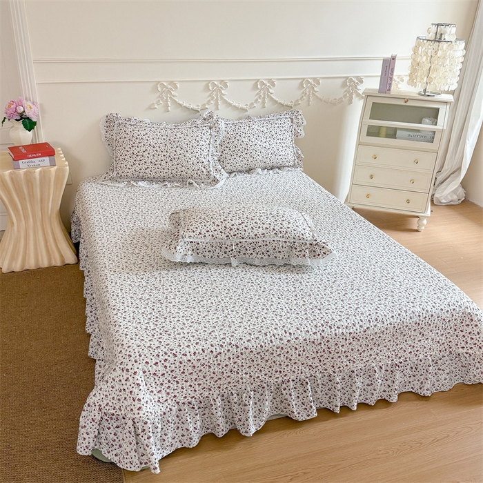 91家纺网 家纺一手货源 找家纺 （总）吾欢心 2026新款古法水洗棉韩版公主风双层花边四件套