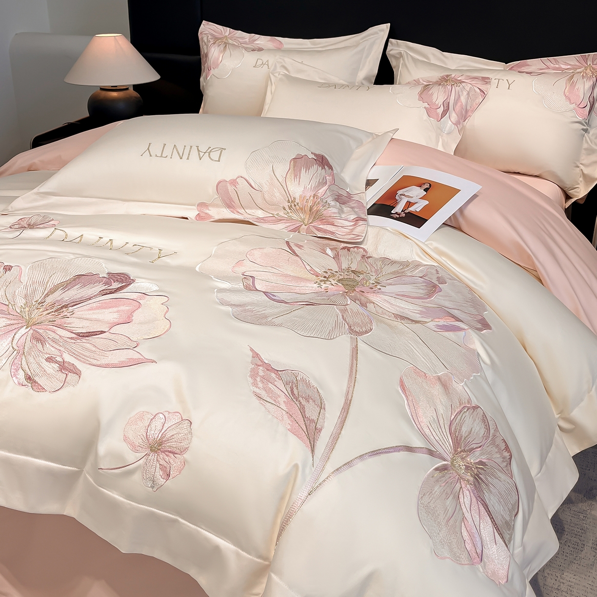 91家纺网 家纺一手货源 找家纺 （总）置顶家纺 2026新款春夏亲肤刺绣艾媞系列四件套