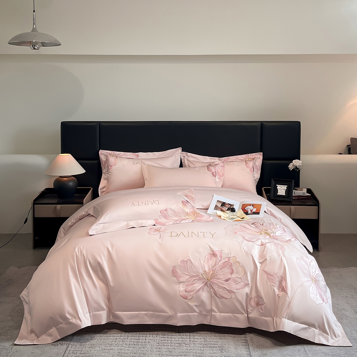 91家纺网 家纺一手货源 找家纺 （总）置顶家纺 2026新款春夏亲肤刺绣艾媞系列四件套