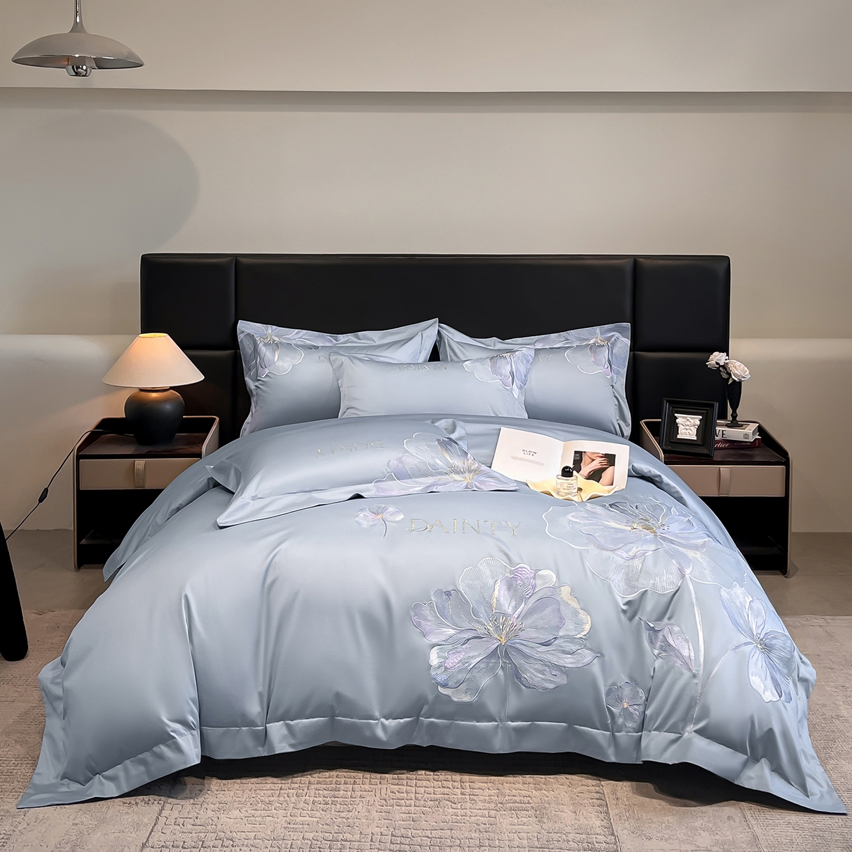 91家纺网 家纺一手货源 找家纺 （总）置顶家纺 2026新款春夏亲肤刺绣艾媞系列四件套