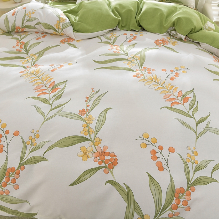 91家纺网 家纺一手货源 找家纺 董成龙 2026新款直播爆款加厚全棉活性磨毛四件套纯棉三件套 茵曼-绿