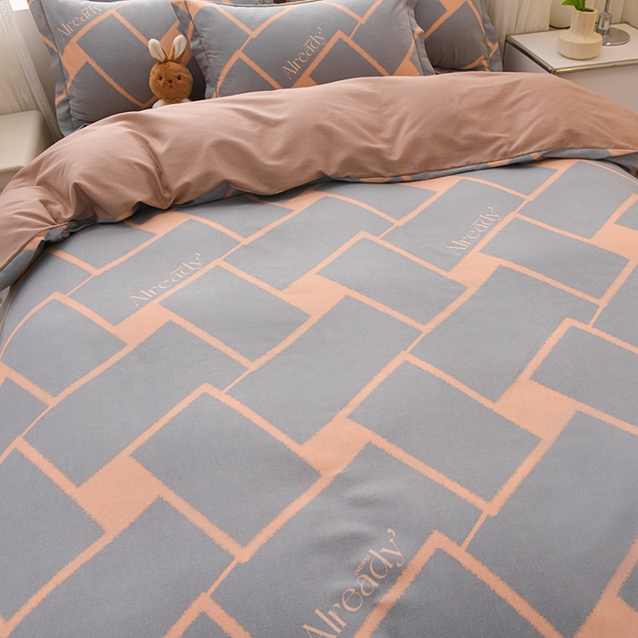 91家纺网 家纺一手货源 找家纺 董成龙 2026新款直播爆款加厚全棉活性磨毛四件套纯棉三件套 艾琳格-咖