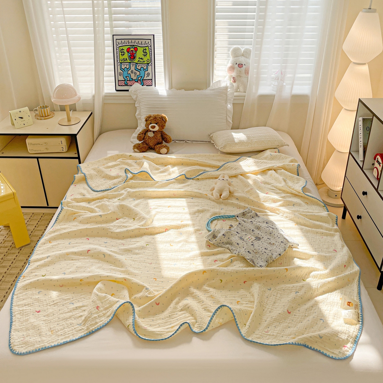 91家纺网 家纺一手货源 找家纺 （总）优被业 2026新款A类全棉双层纱布毯夏被毯盖毯婴儿包被