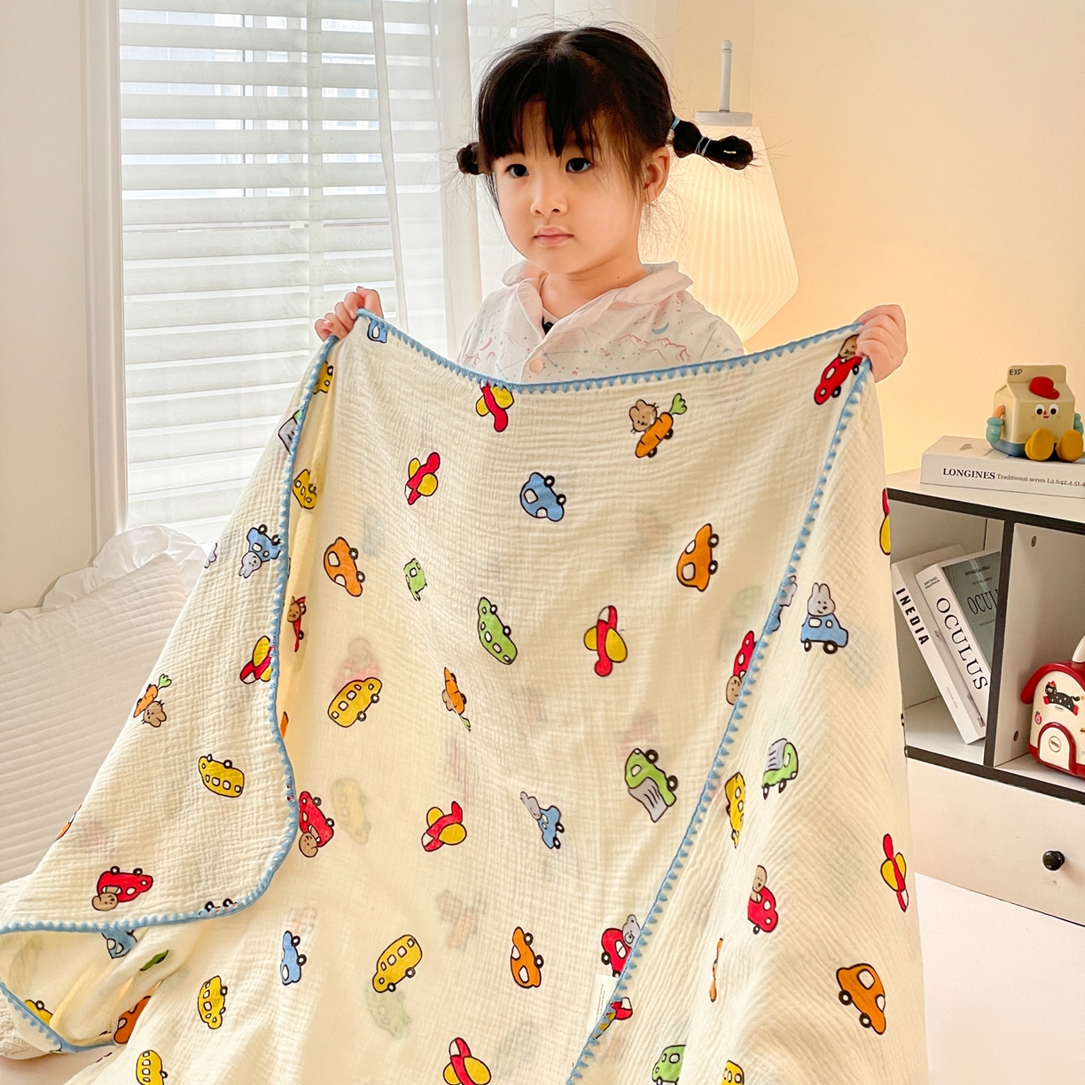 91家纺网 家纺一手货源 找家纺 优被业 2026新款A类全棉双层纱布毯夏被毯盖毯婴儿包被 萝卜车队