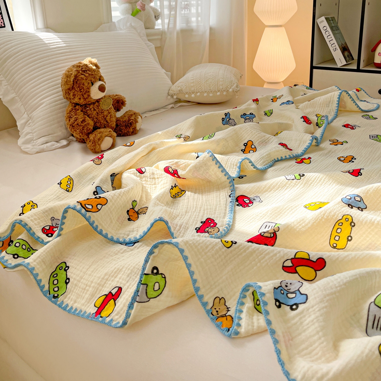 91家纺网 家纺一手货源 找家纺 优被业 2026新款A类全棉双层纱布毯夏被毯盖毯婴儿包被 萝卜车队