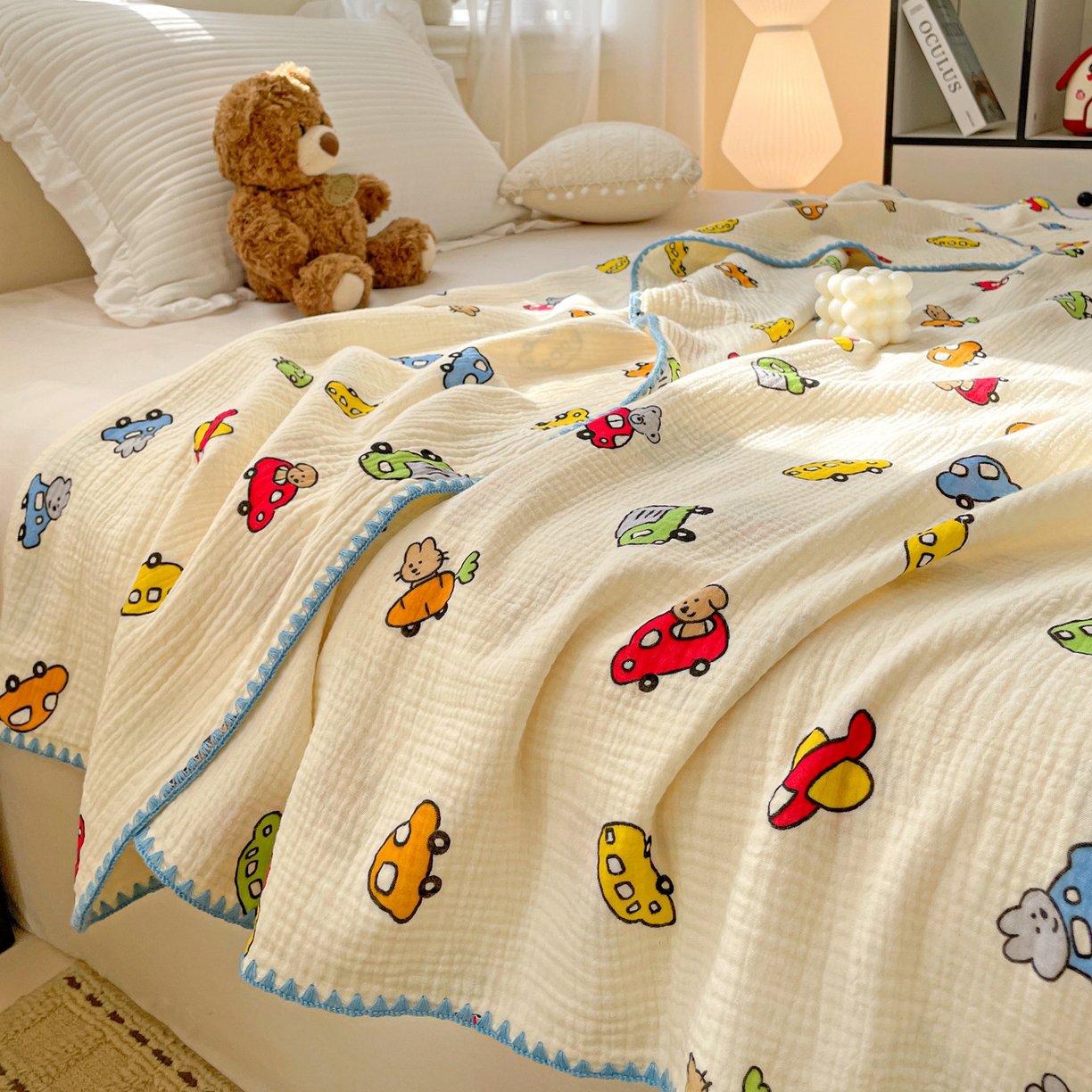 91家纺网 家纺一手货源 找家纺 优被业 2026新款A类全棉双层纱布毯夏被毯盖毯婴儿包被 萝卜车队