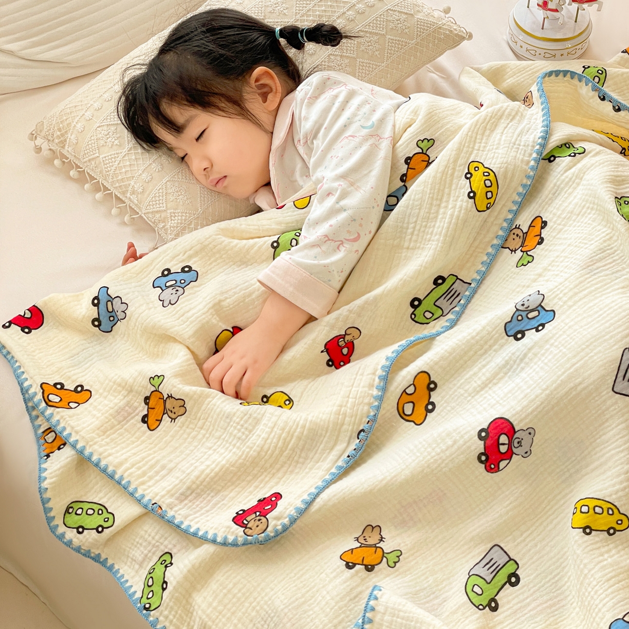 91家纺网 家纺一手货源 找家纺 优被业 2026新款A类全棉双层纱布毯夏被毯盖毯婴儿包被 萝卜车队