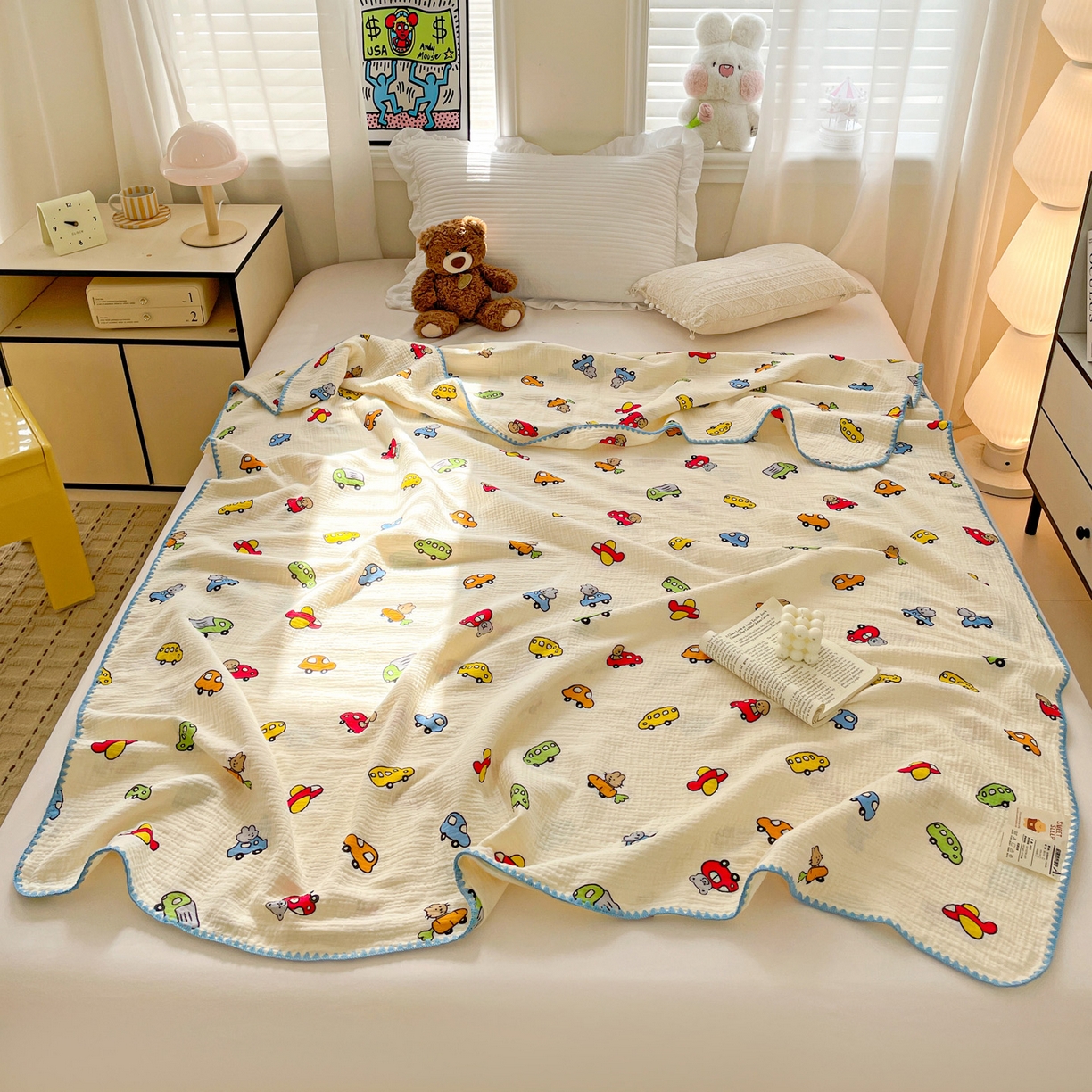 91家纺网 家纺一手货源 找家纺 优被业 2026新款A类全棉双层纱布毯夏被毯盖毯婴儿包被 萝卜车队