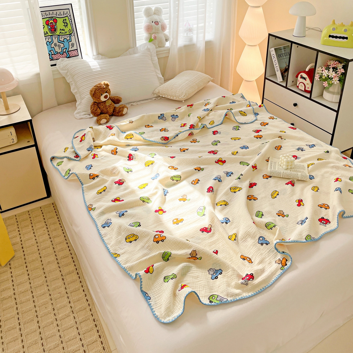 91家纺网 家纺一手货源 找家纺 优被业 2026新款A类全棉双层纱布毯夏被毯盖毯婴儿包被 萝卜车队