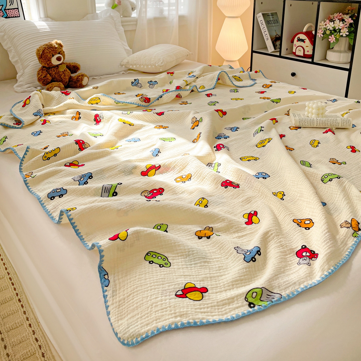 91家纺网 家纺一手货源 找家纺 优被业 2026新款A类全棉双层纱布毯夏被毯盖毯婴儿包被 萝卜车队