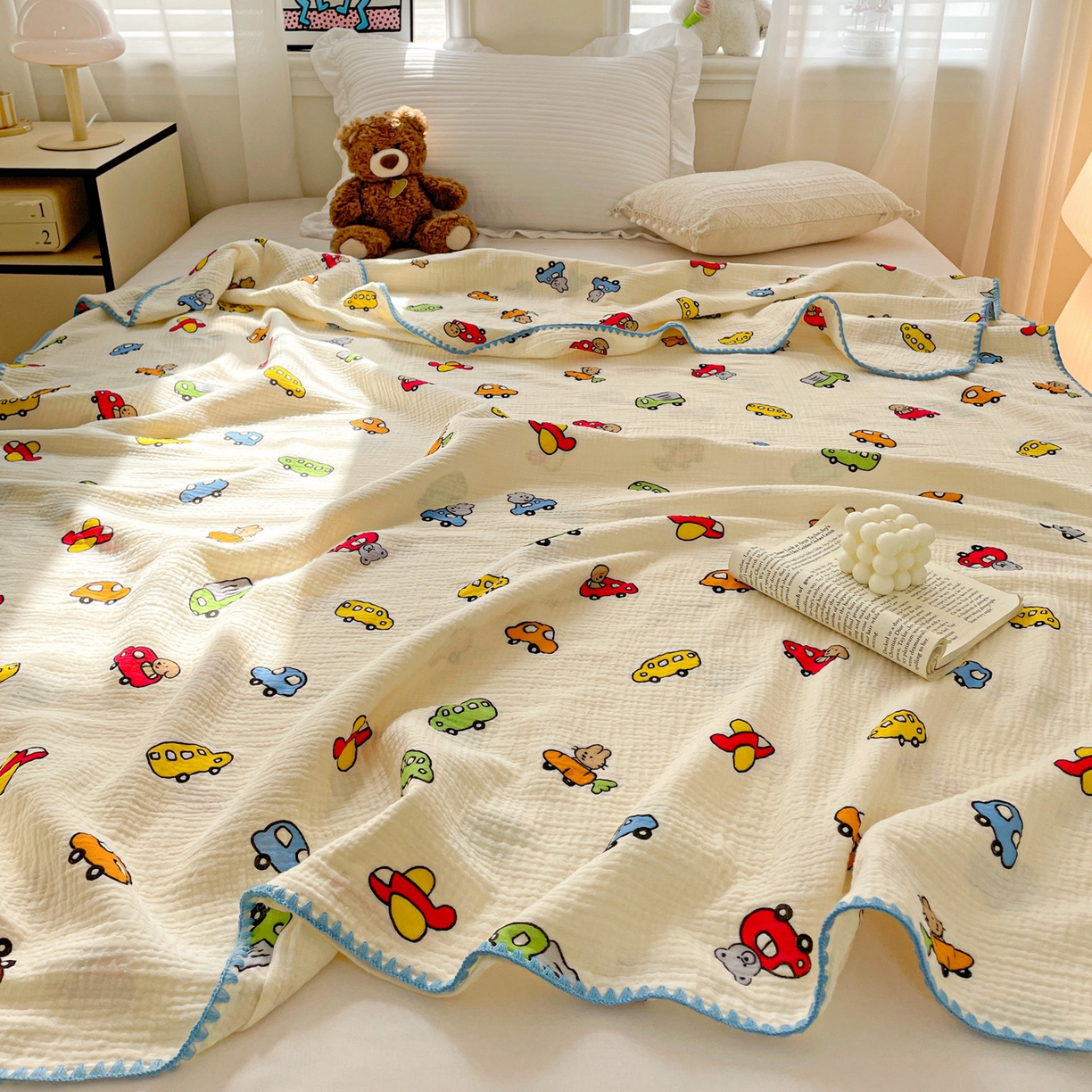 91家纺网 家纺一手货源 找家纺 优被业 2026新款A类全棉双层纱布毯夏被毯盖毯婴儿包被 萝卜车队