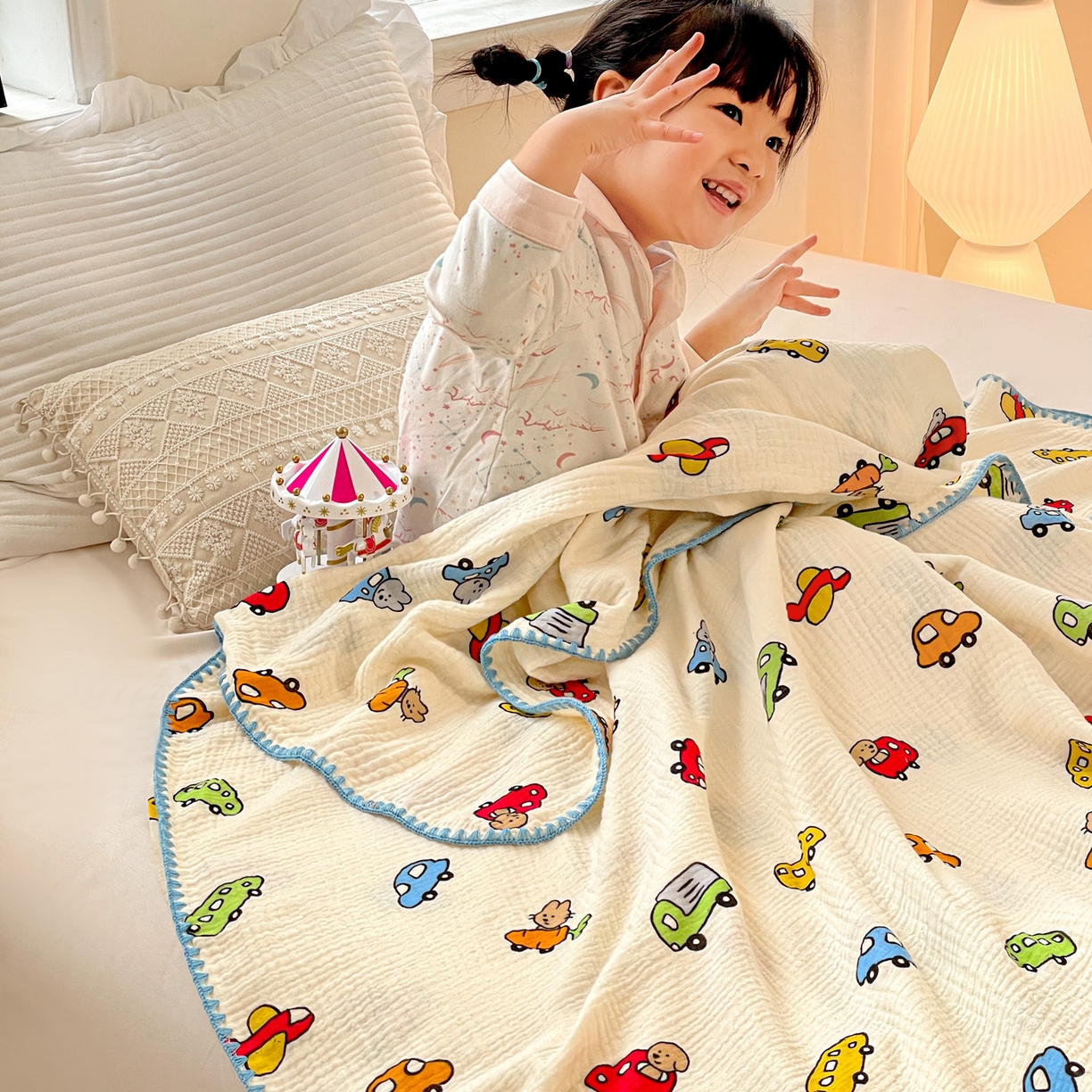 91家纺网 家纺一手货源 找家纺 优被业 2026新款A类全棉双层纱布毯夏被毯盖毯婴儿包被 萝卜车队