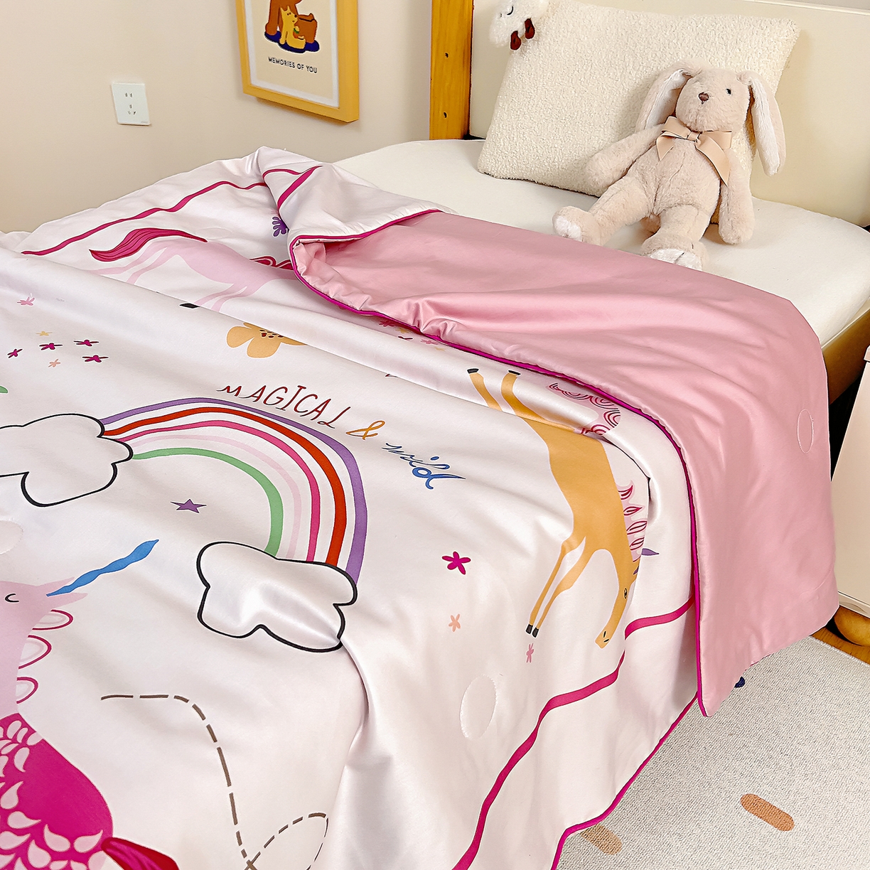 91家纺网 家纺一手货源 找家纺 （总）御棉坊 2026新品A类长绒棉数码印花幼儿园蚕丝夏被儿童夏凉被空调被婴童薄被子